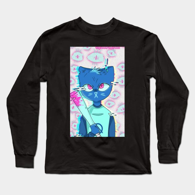 nightmare eyes mae Long Sleeve T-Shirt by mostly ghostly art